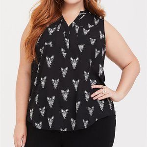 Harper - Black French Bulldog Georgette Tank